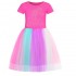 Barbie The Movie Girls' Rainbow Star Lace Dress - Magical Princess Skirt 2568