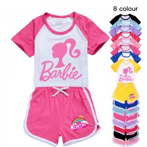 Barbie The Movie Unisex Kids' T-Shirt and Shorts Sports Set - 2568