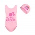 Barbie The Movie Girls' Cartoon Swimsuit and Swim Cap Set - 2568