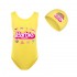 Barbie The Movie Girls' Cartoon Swimsuit and Swim Cap Set - 2578