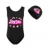 Barbie The Movie Girls' Cartoon Swimsuit and Swim Cap Set - 2578