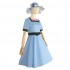 Anime Steins;Gate Shiina Mayuri Blue Dress Cosplay Costume with Hat