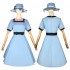 Anime Steins;Gate Shiina Mayuri Blue Dress Cosplay Costume with Hat