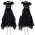 Wednesday The Addams Family  Wednesday Black Raval Ball Dress Cosplay Costumes