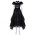 Wednesday The Addams Family  Wednesday Black Raval Ball Dress Cosplay Costumes