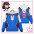 Game OW Overwatch D.Va Hana Song Fleece Lined Hoodie Jacket Cosplay Costumes
