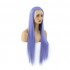 60cm Women Lace Front Wigs Long Straight Dark Blue Cosplay Wigs