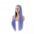 60cm Women Lace Front Wigs Long Straight Dark Blue Cosplay Wigs