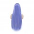 60cm Women Lace Front Wigs Long Straight Dark Blue Cosplay Wigs