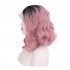 Multi-size Women Lace Front Wigs Short Curly Black Fade Pink Cosplay Wigs