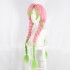 Anime Demon Slayer: Kimetsu no Yaiba Mitsuri Kanroji Cosplay Wig Pink Mixed Green Weave Long Wigs