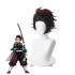 Anime Demon Slayer Kimetsu no Yaiba Tanjirou Kamado Short Wine Red Men Cosplay Wigs