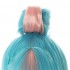 LOL True Damage Qiyana Pink Mixed Blue Cosplay Wigs