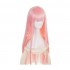 Anime DARLING in the FRANXX 02 Zero Two 100cm Long Pink Straight Cosplay Wigs