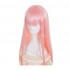 Anime DARLING in the FRANXX 02 Zero Two 100cm Long Pink Straight Cosplay Wigs