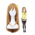 Anime LoveLive!Sunshine!! Kunikida Hanamaru Long Linen Brown Cosplay Wigs