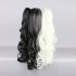 Anime Danganronpa: Trigger Happy Havoc Monokuma Black and White Bear Double Ponytail Long Curly Cosplay Wigs