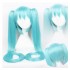 Anime VOCALOID Hatsune Miku 120cm Long Straight Double Ponytail Multicolor Bangs Cosplay Wigs