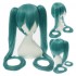 Anime VOCALOID Hatsune Miku 120cm Long Straight Double Ponytail Multicolor Bangs Cosplay Wigs