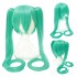 Anime VOCALOID Hatsune Miku 120cm Long Straight Double Ponytail Multicolor Bangs Cosplay Wigs