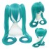 Anime VOCALOID Hatsune Miku 120cm Long Straight Double Ponytail Multicolor Bangs Cosplay Wigs