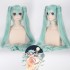 Anime VOCALOID Hatsune Miku 120cm Long Straight Double Ponytail Multicolor Bangs Cosplay Wigs