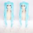 Anime VOCALOID Hatsune Miku 120cm Long Straight Double Ponytail Multicolor Bangs Cosplay Wigs