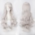 Women Wavy Sweet 80cm Long White and Gray Lolita Fashion Wigs with Bangs