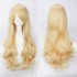 Women Wavy Sweet 80cm Long Yellow Blonde Orange Lolita Fashion Wigs with Bangs