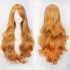 Women Wavy Sweet 80cm Long Yellow Blonde Orange Lolita Fashion Wigs with Bangs