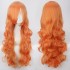 Women Wavy Sweet 80cm Long Yellow Blonde Orange Lolita Fashion Wigs with Bangs