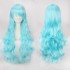 Women Wavy Sweet 80cm Long Green Lolita Fashion Wigs with Bangs