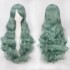 Women Wavy Sweet 80cm Long Green Lolita Fashion Wigs with Bangs