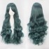 Women Wavy Sweet 80cm Long Green Lolita Fashion Wigs with Bangs