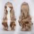 Women Wavy Sweet 80cm Long Brown Lolita Fashion Wigs with Bangs