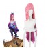 Game LOL KDA All Out Seraphine 100cm Long Pink Gradient Purple Ponytail Cosplay Wigs