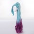 Game LOL KDA All Out Seraphine 100cm Long Green Gradient Purple Ponytail Cosplay Wigs