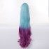 Game LOL KDA All Out Seraphine 100cm Long Green Gradient Purple Ponytail Cosplay Wigs