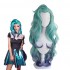 Game LOL KDA All Out Seraphine 100cm Long Green Gradient Purple Wavy Cosplay Wigs