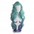 Game LOL KDA All Out Seraphine 100cm Long Green Gradient Purple Wavy Cosplay Wigs