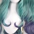 Game LOL KDA All Out Seraphine 100cm Long Green Gradient Purple Wavy Cosplay Wigs