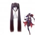 Game Genshin Impact Mona Megistus Long Double Ponytail Dark Brown Cosplay Wigs