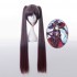 Game Genshin Impact Mona Megistus Long Double Ponytail Dark Brown Cosplay Wigs