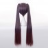 Game Genshin Impact Mona Megistus Long Double Ponytail Dark Brown Cosplay Wigs