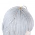 Game Azur Lane MNF Le Malin White Mixed Blue Double Twist Braid Cosplay Wigs