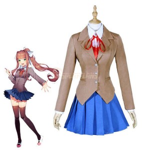 DDLC! Doki Doki Literature Club Monika Uniform Outfit Cosplay Costumes