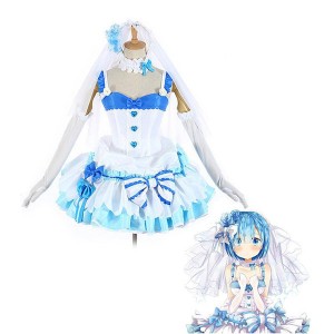 Anime Re:Zero Starting Life in Another World Rem and Ram Wedding Dress Cosplay Costume