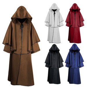 Medieval Cloak Halloween Hooded Robe Wizard Wizard Grim Reaper Long Sleeve Cloak
