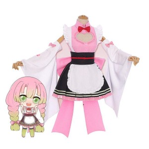 Anime Demon Slayer Kimetsu no Yaiba Kanroji Mitsuri Kimono Maid Outfit Cosplay Costumes