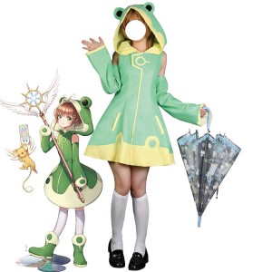 Anime Cardcaptor Sakura: Clear Card Sakura Frog Raincoat Cosplay Costumes